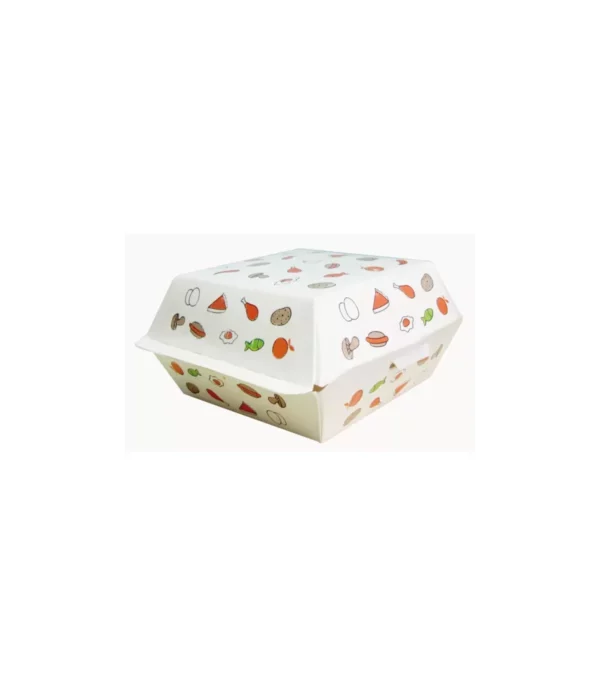 Boite burger carton imprimé H65mm <br><span>Vendu par: 500 (1x500) pièces</span><br><span class="prix">75.98 €</span>