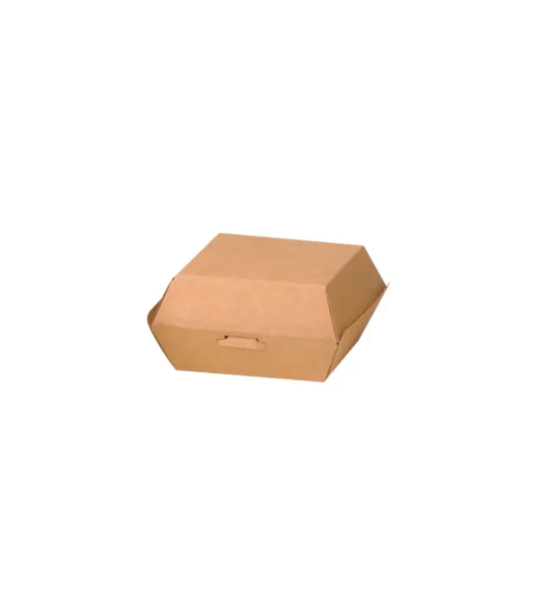 Boîte burger carton kraft brun 7,5 x 7,5 x 5 cm <br><span>Vendu par: 500 (50x10) pièces</span><br><span class="prix">45.04 €</span>