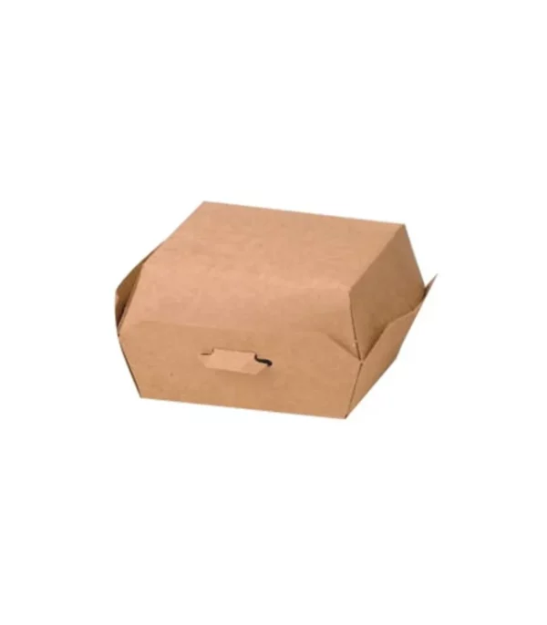 Boîte burger carton kraft brun H50mm <br><span>Vendu par: 450 (25x18) pièces</span> <br><span class="prix">45.41 €</span>