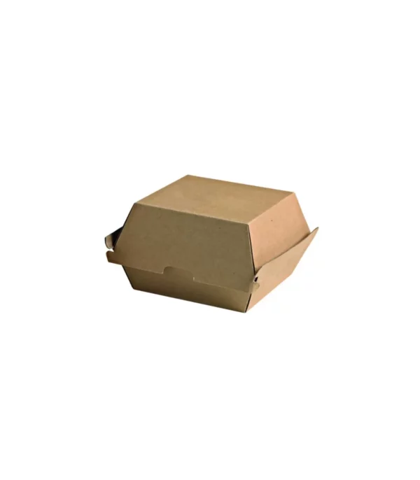 Boîte burger carton kraft brun microcannelé 14,5 x 13 x 10 cm <br><span>Vendu par: 300 (50x6) pièces</span><br><span class="prix">130.42 €</span>