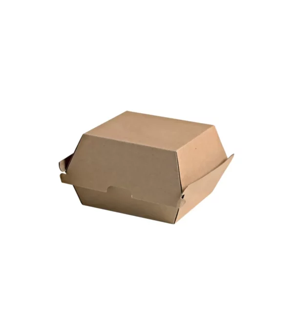 Boîte hamburger kraft brun 14,5x13 cm <br><span>Vendu par: 500 (50x10) pièces</span><br><span class="prix">151.63 €</span>