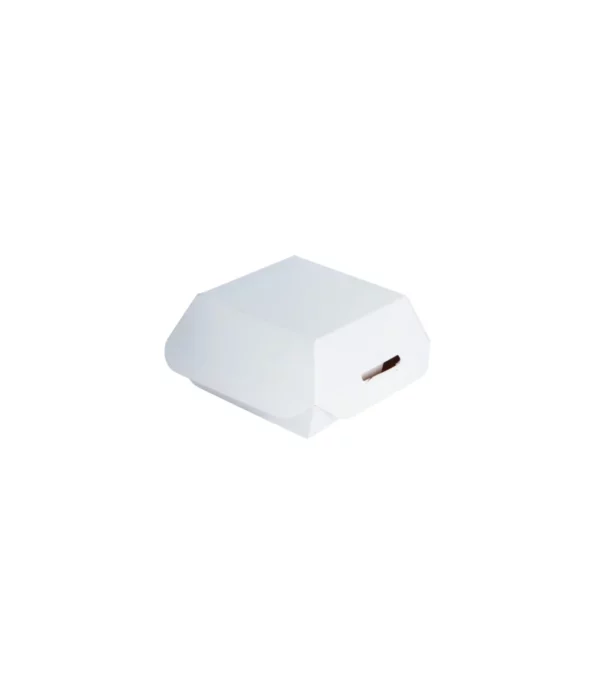 Mini boîte burger en carton blanc H50mm <br><span>Vendu par: 450 (25x18) pièces</span><br><span class="prix">65.59 €</span>