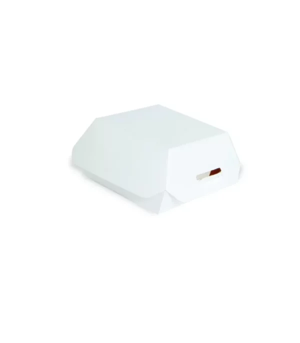 Mini boîte burger en carton blanc H50mm <br><span>Vendu par: 500 (50x10) pièces</span><br><span class="prix">56.12 €</span>